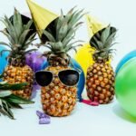 several pineapples at a party